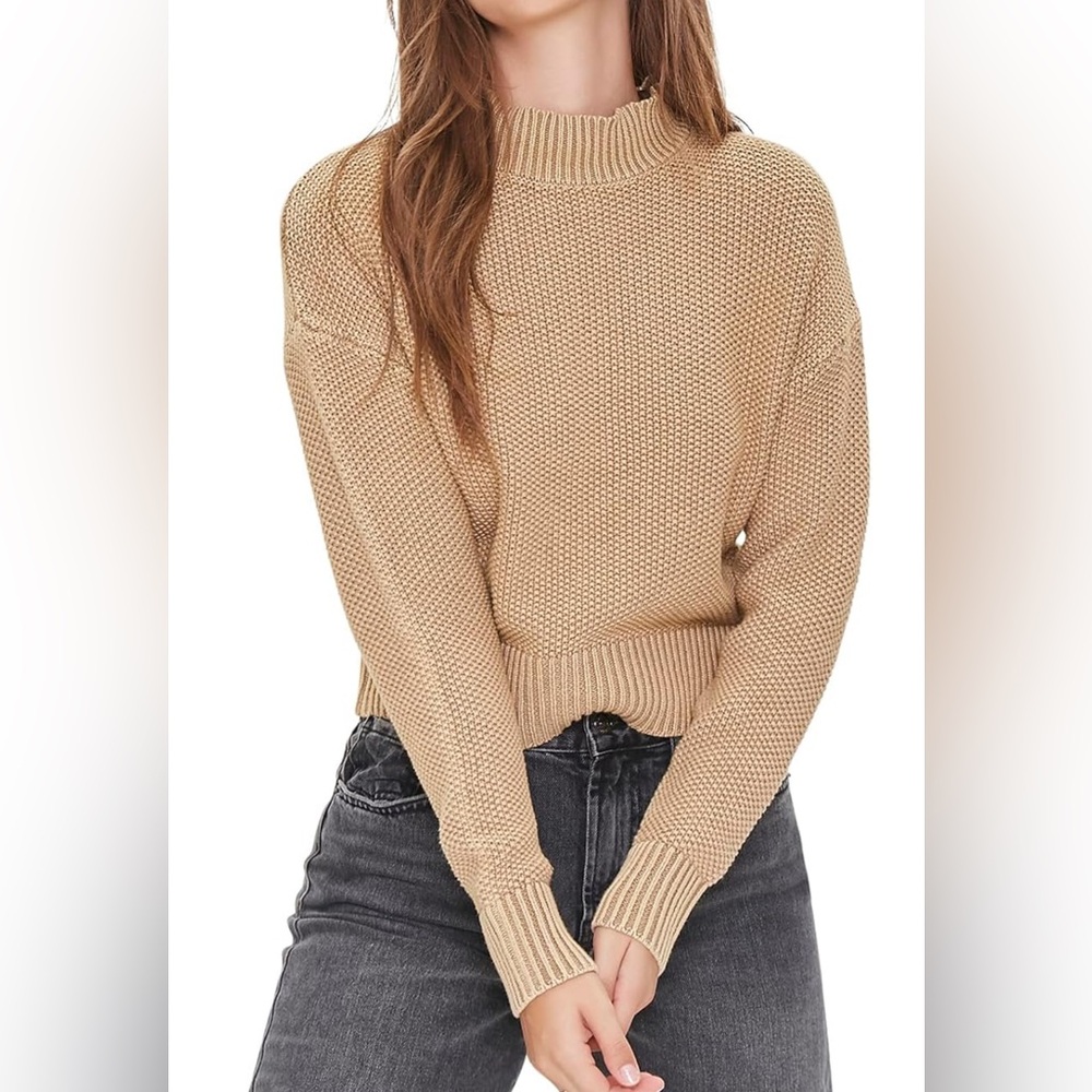 Forever 21 Beige mock neck sweater
